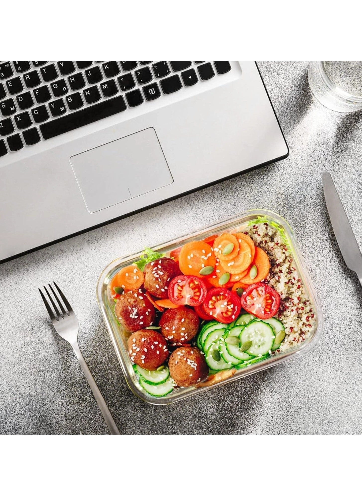 Glass Lunch Box Set - 24 piece(s) Microwave Safe Leakproof