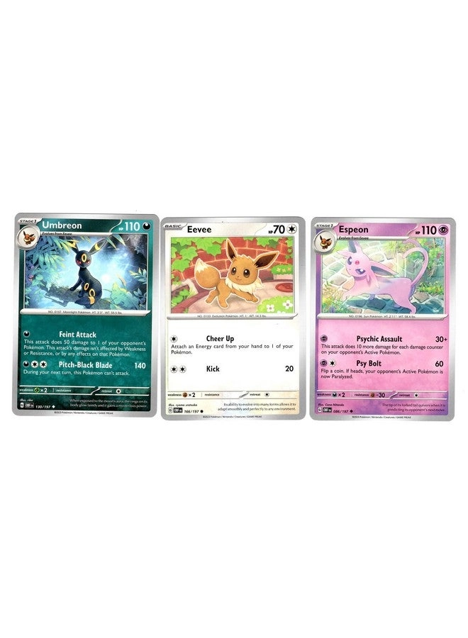 Umbreon Espeon Eevee - Obsidian Flames 086/197-130/197 3pcs
