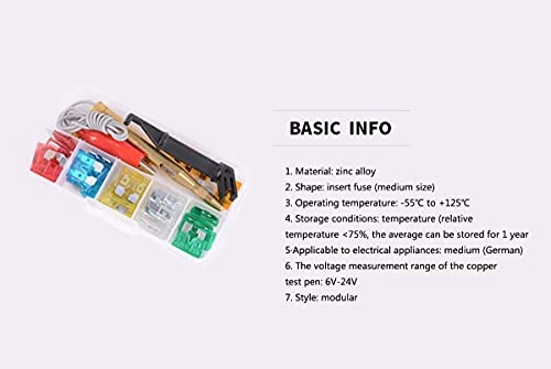 Circuit Tester Pen - 6-24V + Automotive Blade Fuse - 2A-35A + Fuse puler