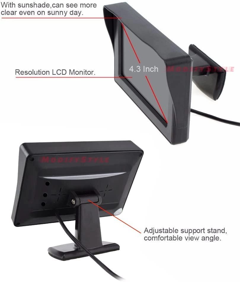TFT LCD Display - 4.3 Inches + Reverse Parking Camera
