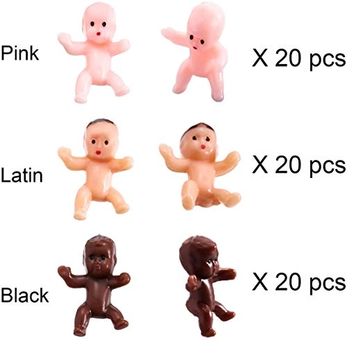 Mini Plastic Babies Doll - 60 Pieces Baby Shower