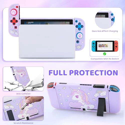 Carrying Case for Nintendo Switch OLED - Hard Storage Screen Protector 2 Thumb Caps