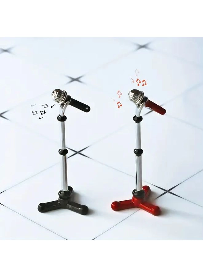 Generic Miniature Microphone Stand - red 1:12 scale zinc alloy