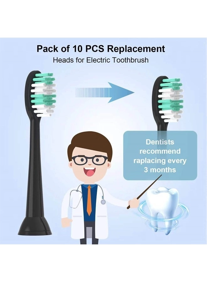 Replacement Toothbrush Heads - 10 Pack Soft Compatible with AquaSonic