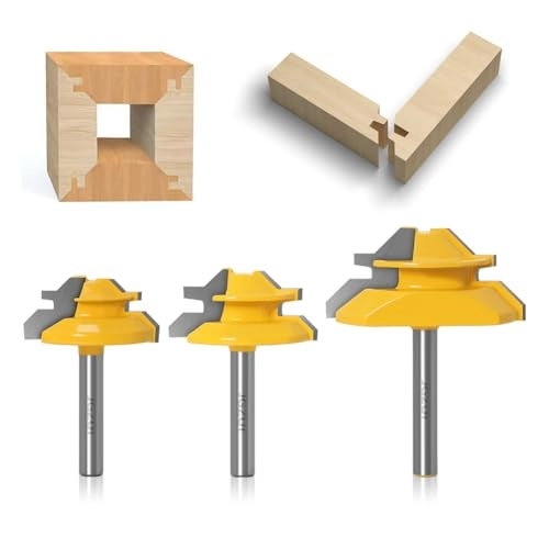 JGZUI 45Degree Lock Miter Router Bit - 112Inch 14Inch