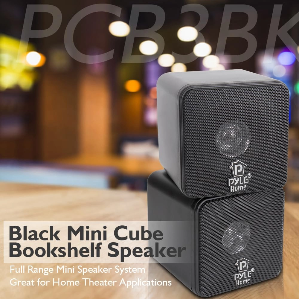 Mini Cube Bookshelf Speakers - 200 Watt
