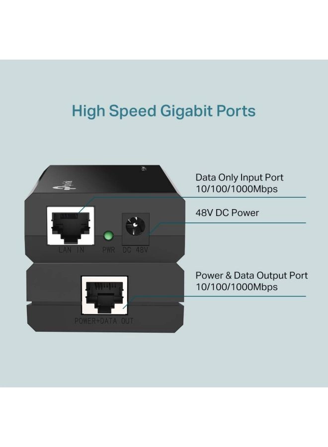 PoE Injector - 1 IEEE 802.3af 150 Mbps