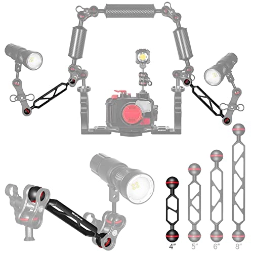 Double 1" Ball Arm - 4" 2Pcs Aluminum Alloy