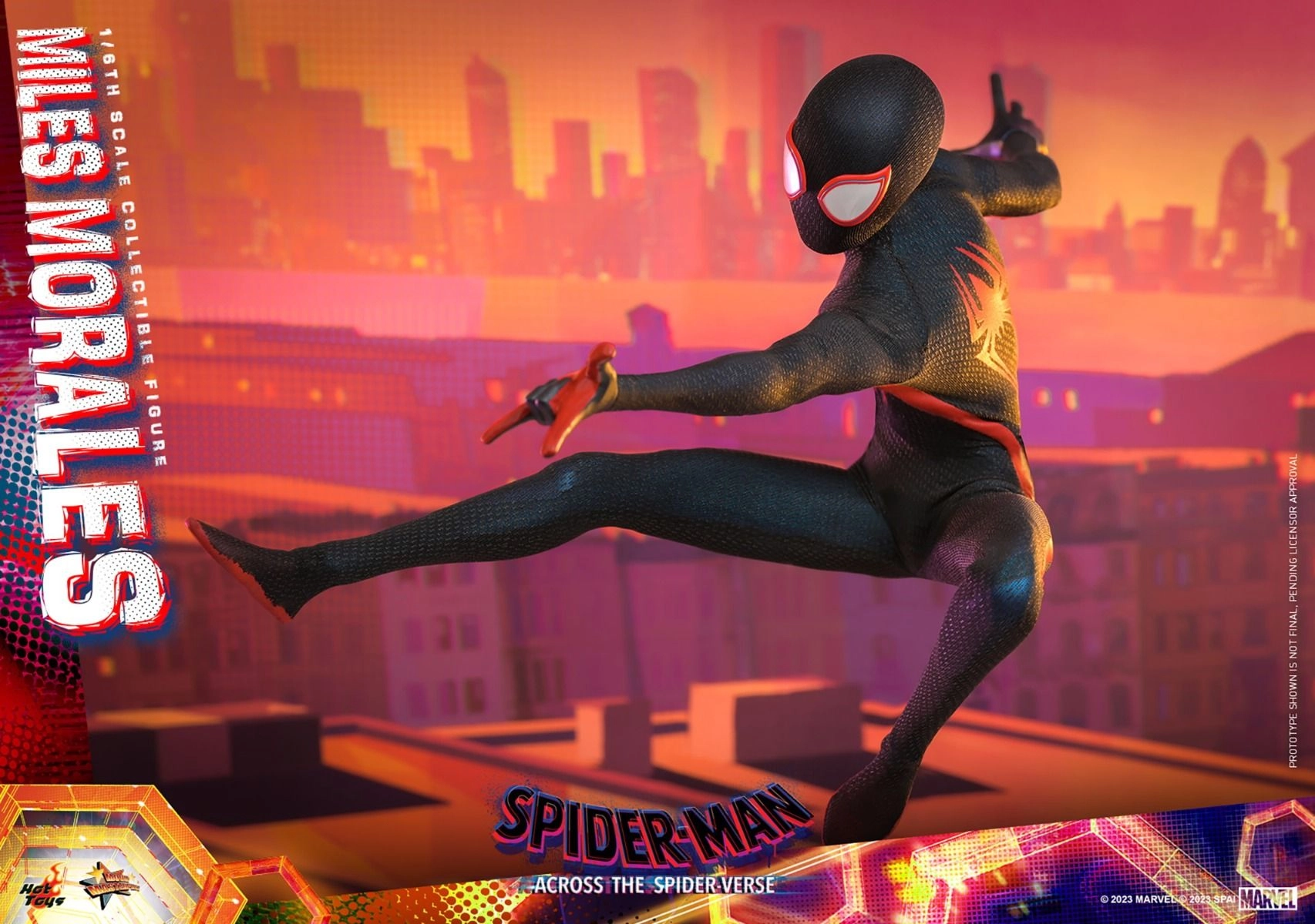 Miles G Morales - Spider-Man: Across the Spider-Verse Sixth Scale Action Figure - LED light-up Prowler gauntlets