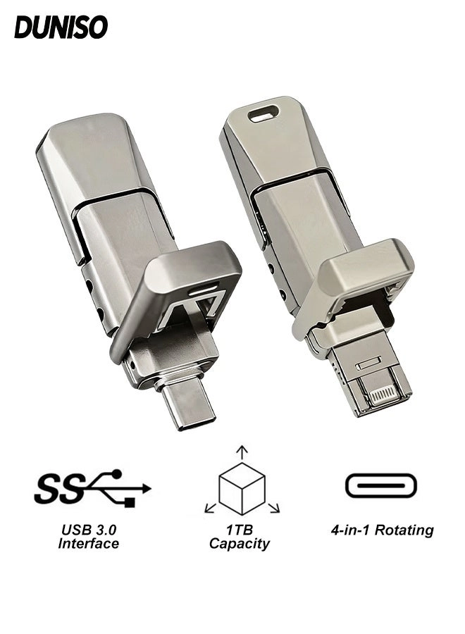DUNISO JC03550CY - USB 3.0 1TB USB A Lightning USB C