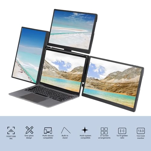 Triple 13.3 Inch Portable HD Monitor - 1920x1200 IPS 13.3 Inches