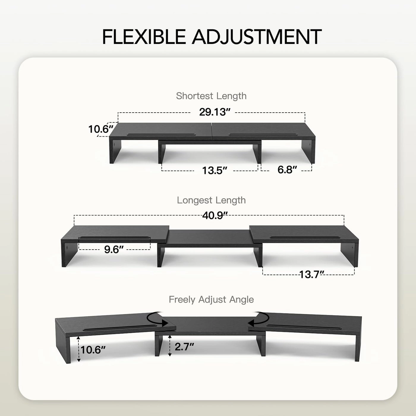 Dual Monitor Stand Riser - 2 monitors