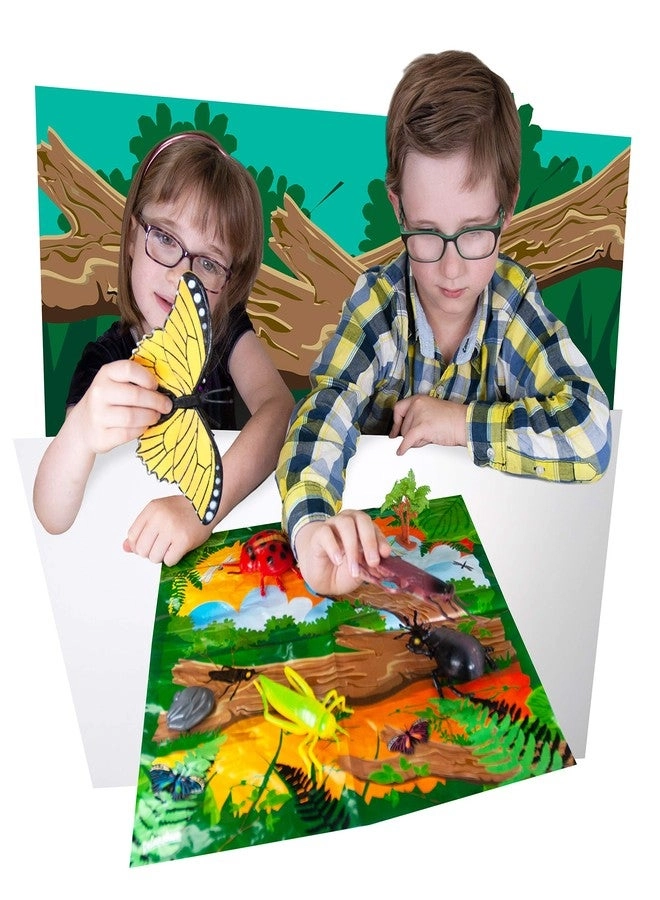 Jumbo Playset - Insects & Butterflies Figurines 9 pcs