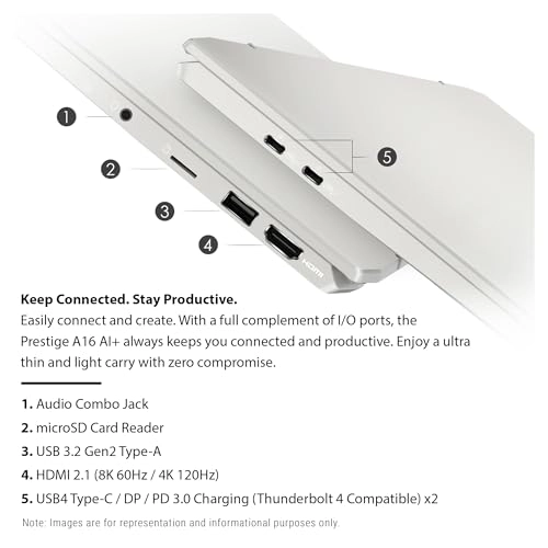 Prestige A16 AI+ - 16'' 1TB 32GB Ryzen AI 9 365 2.0GHz