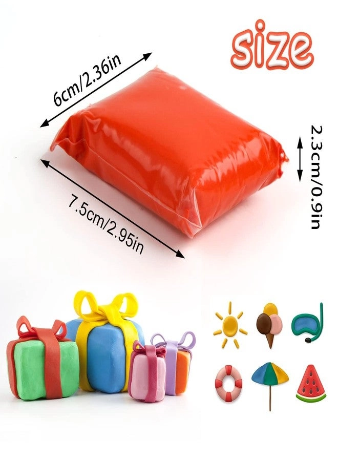 Air Dry Clay - 4 pcs. + Clay Sticker - 1 pcs.