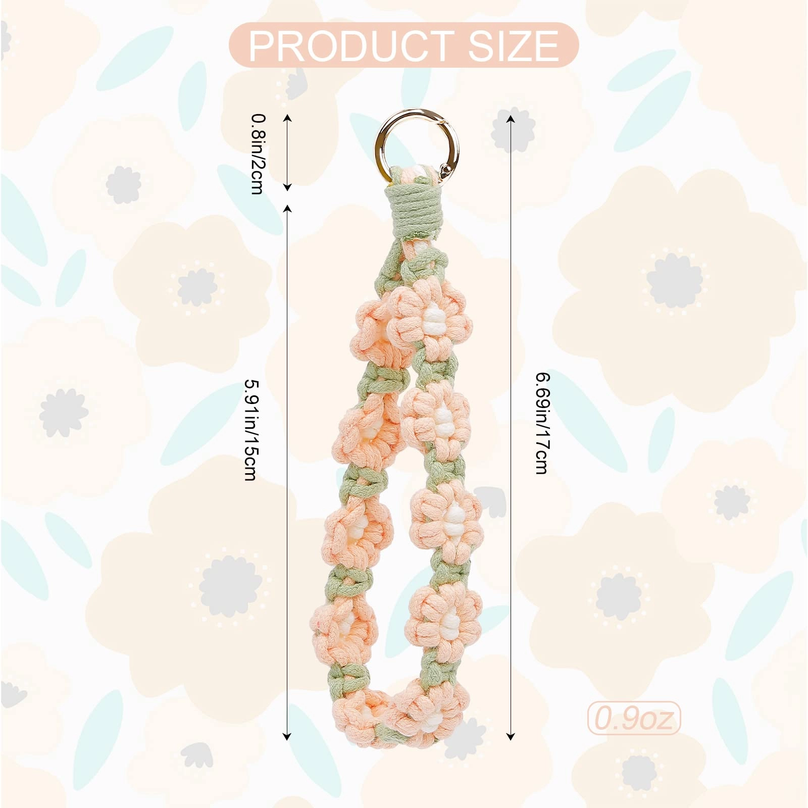 Boho Macrame Keychain - Car
