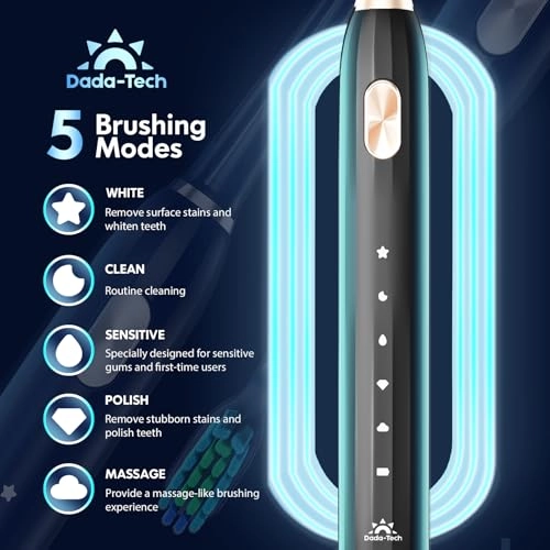 Sonic Toothbrush - 5 Cleaning Modes 9 Brush Heads