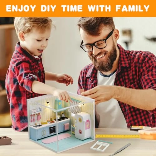 DIY Miniature Dollhouse Kit - mini kitchen