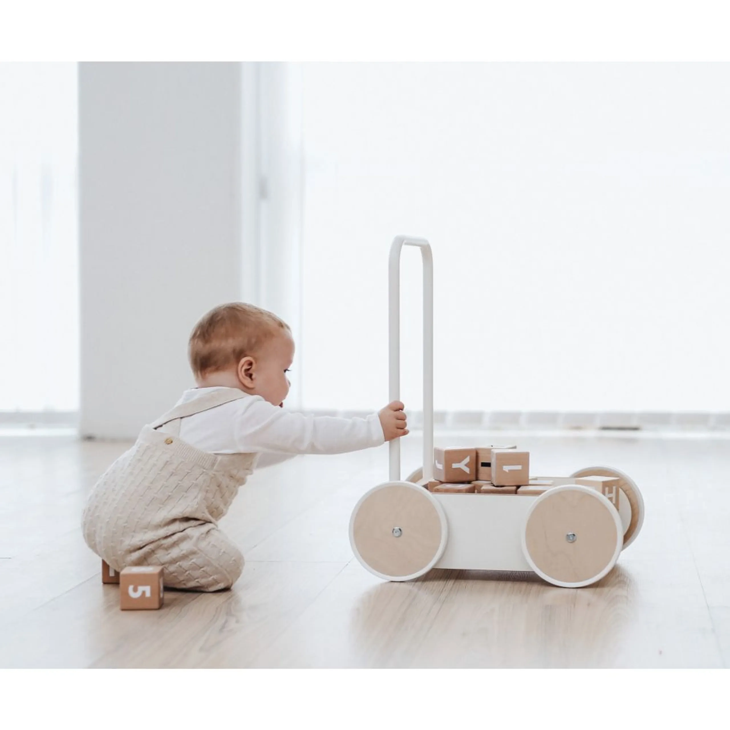 Wooden Baby Walker - White 53 x 30 x 42 cm