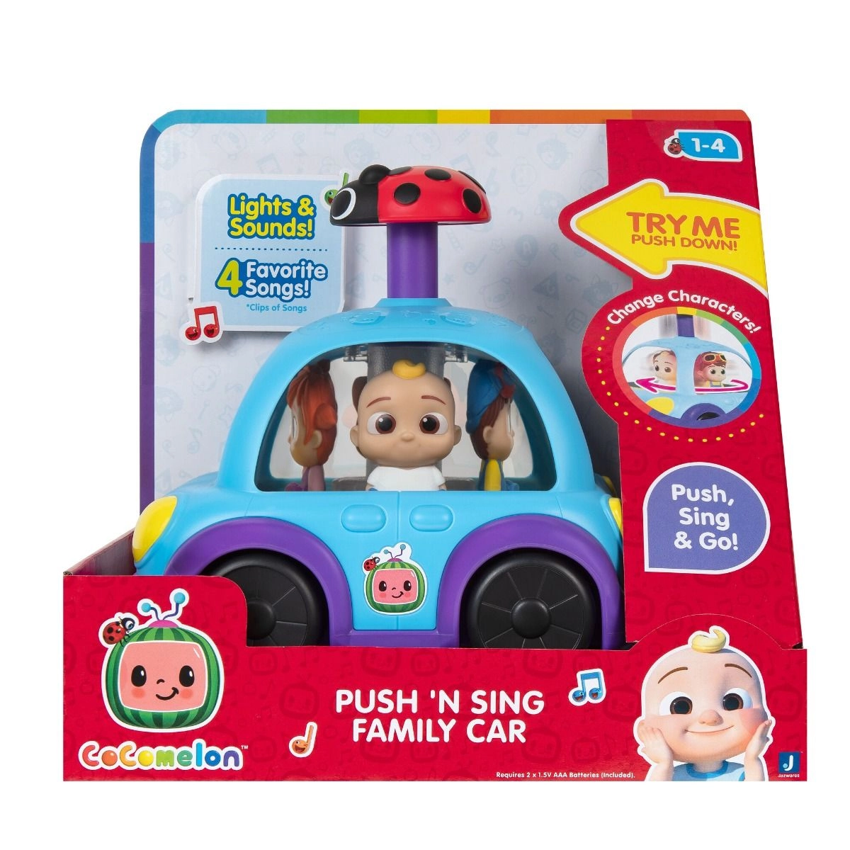 CoComelon Vehicle Push N Sing - Multi Colour 3+