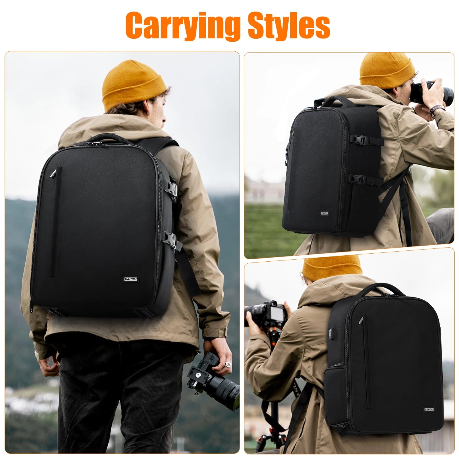 Camera Backpack - 15.35"L x 9.05"W x 19.68"H 2.0 Extra Large