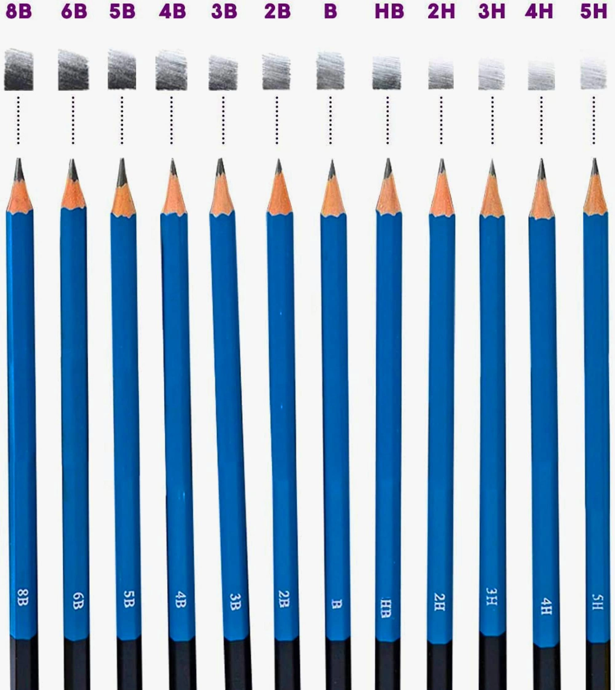 Art Pencil Sketch Kit - 72pcs 12 x Sketch Pencils