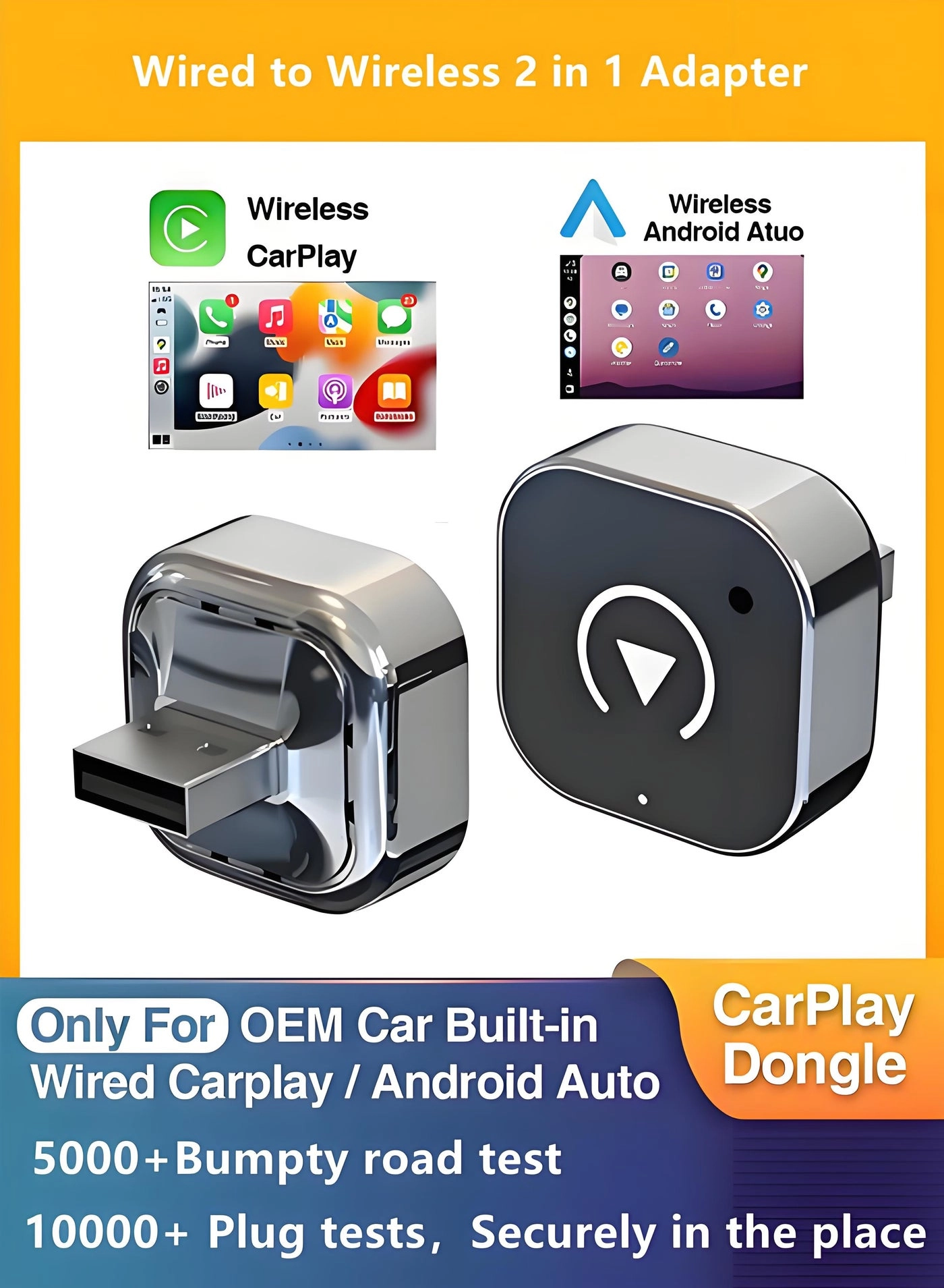 Makrystorm Wireless CarPlay & Android Auto Adapter