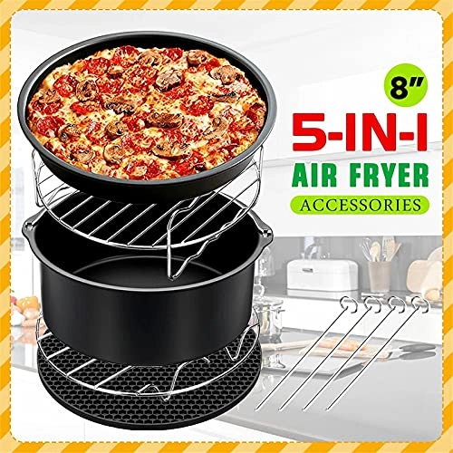 Air Fryer Accessories - Silicone, Stainless Steel, Carbon Steel 5 PCS