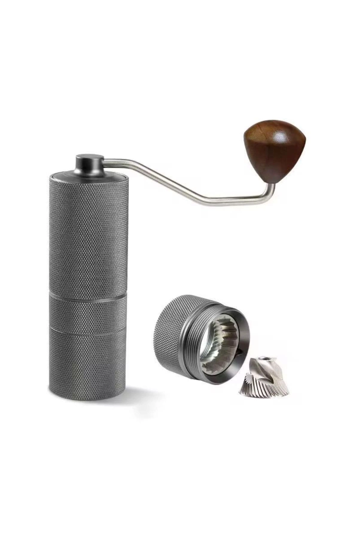 Smartify Manual Coffee Grinder - Stainless Steel Burr Al-alloy Body Wood Handle