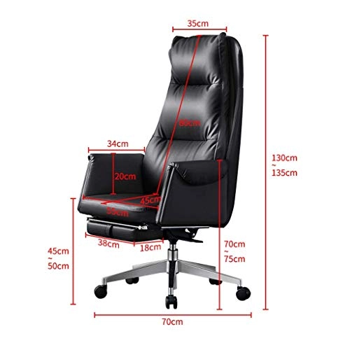 Desk Chair - PU Leather Brown High Back