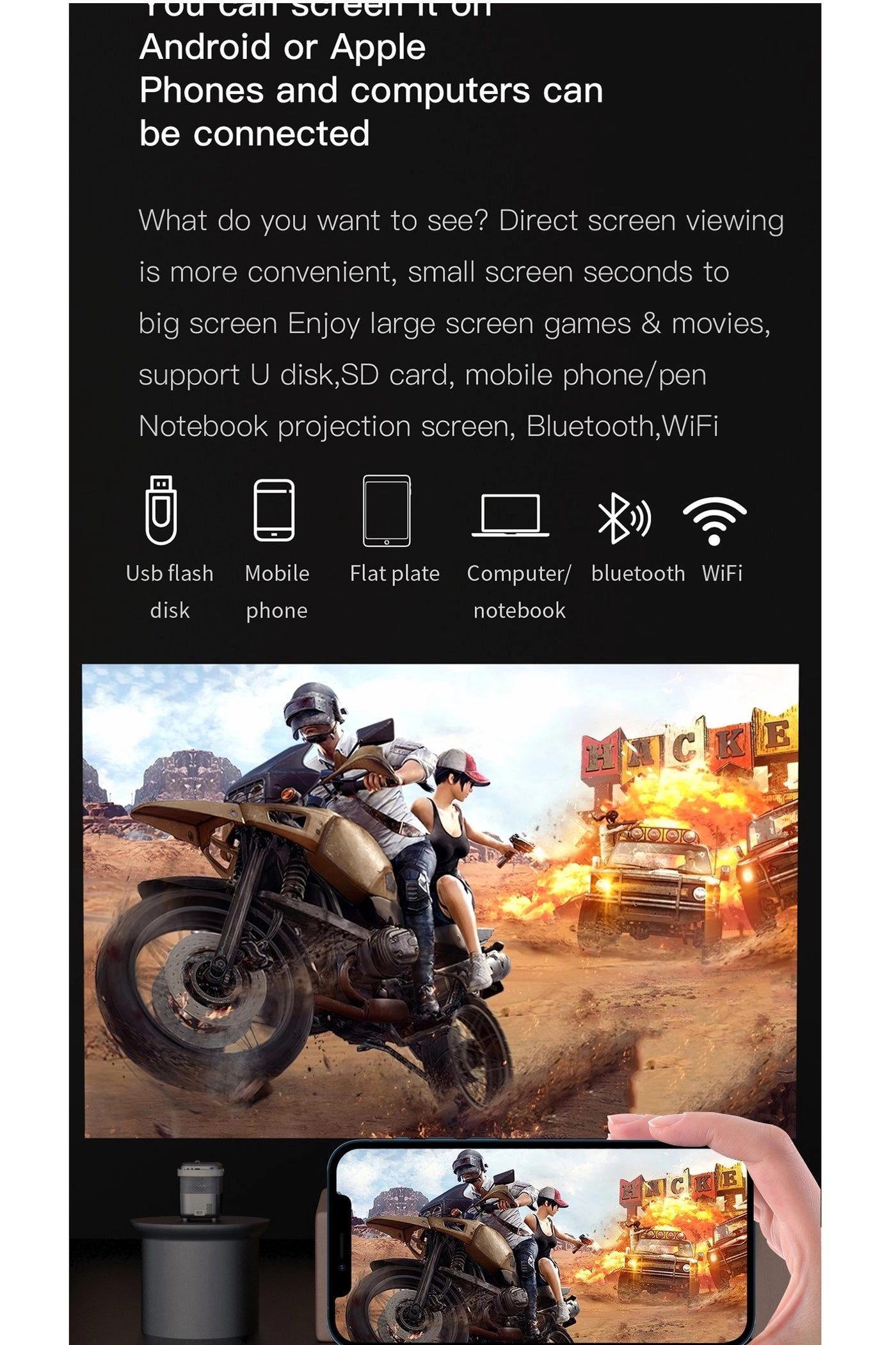 Video Projector 1000ANS lumens 1920*1080P