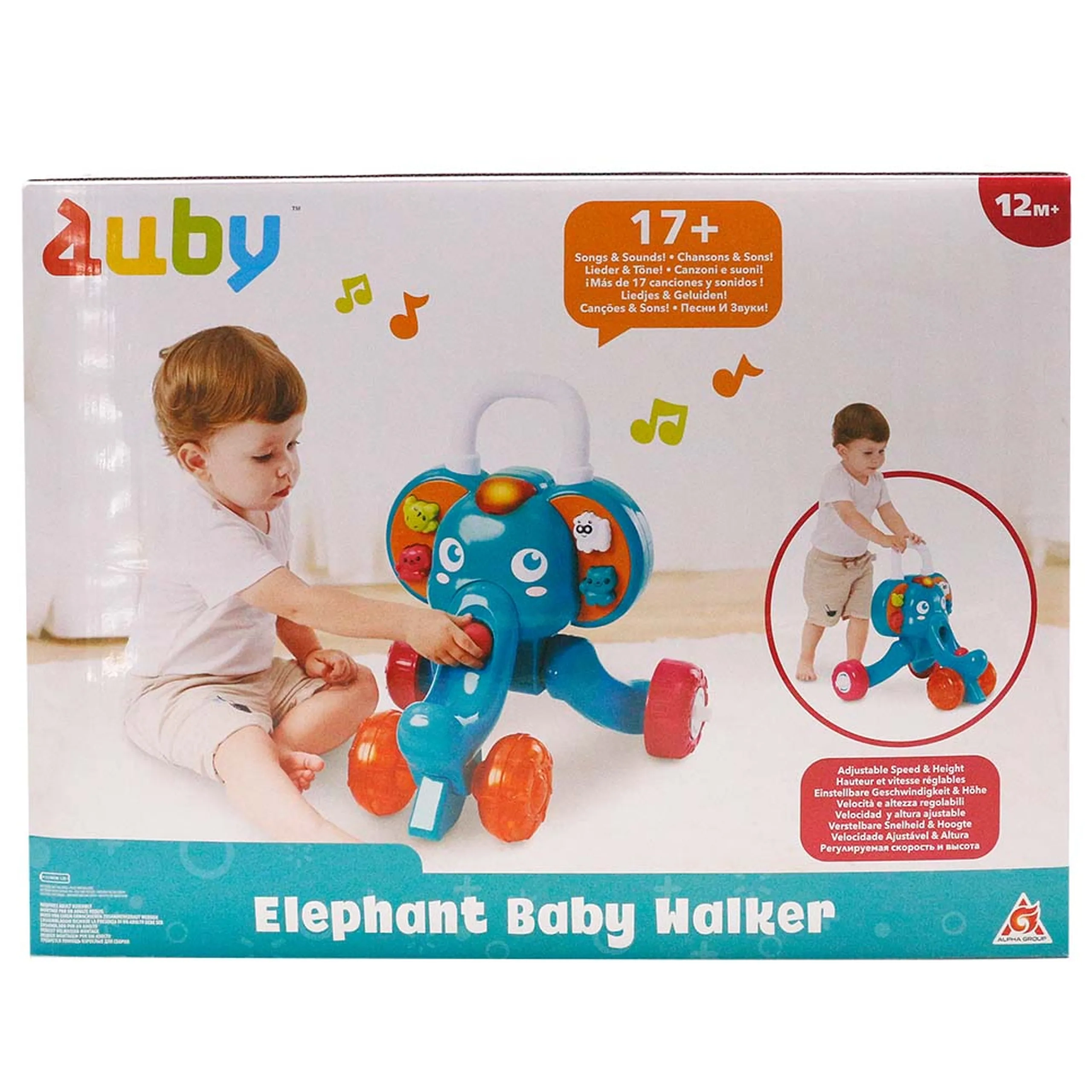 Elephant Baby Walker - 12 months and older 3x AA batteries