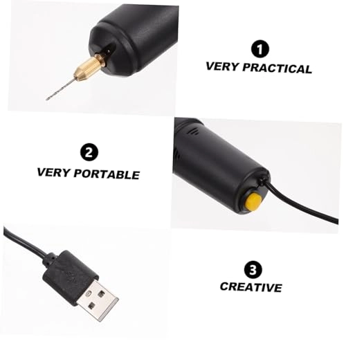 Usb Electric Hand Drill - 12.3x3.5cm Black