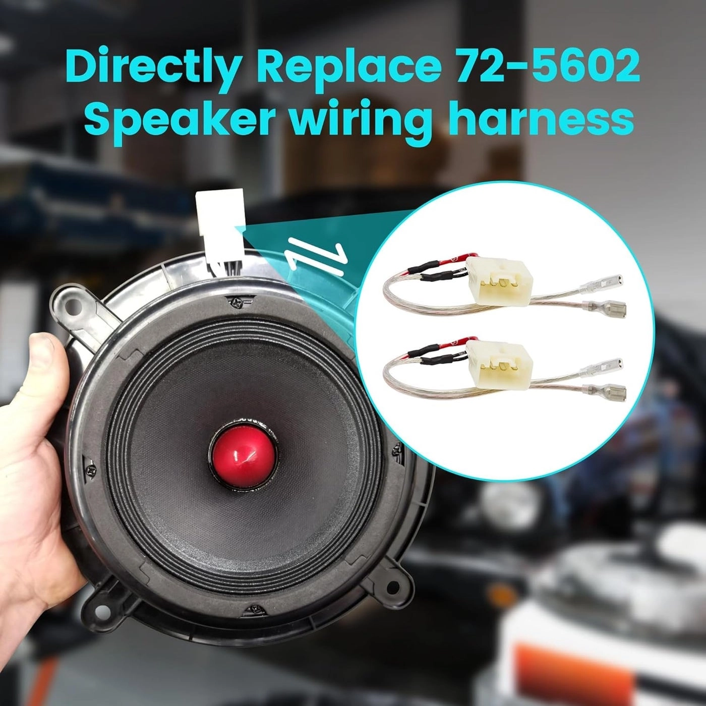 82-7501 Speaker Spacer Adapter - 6 to 6.75 inch + 72-5602 Wiring Harness - Plug-and-play