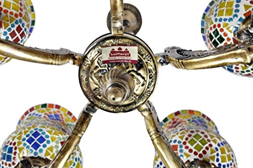 Hanging Mosaic Glass Chandelier