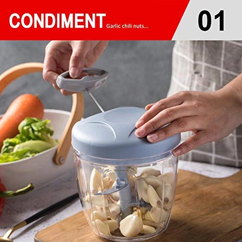 Tradebrite Manual Fruit Vegetable Chopper - 500ml 3-page blade