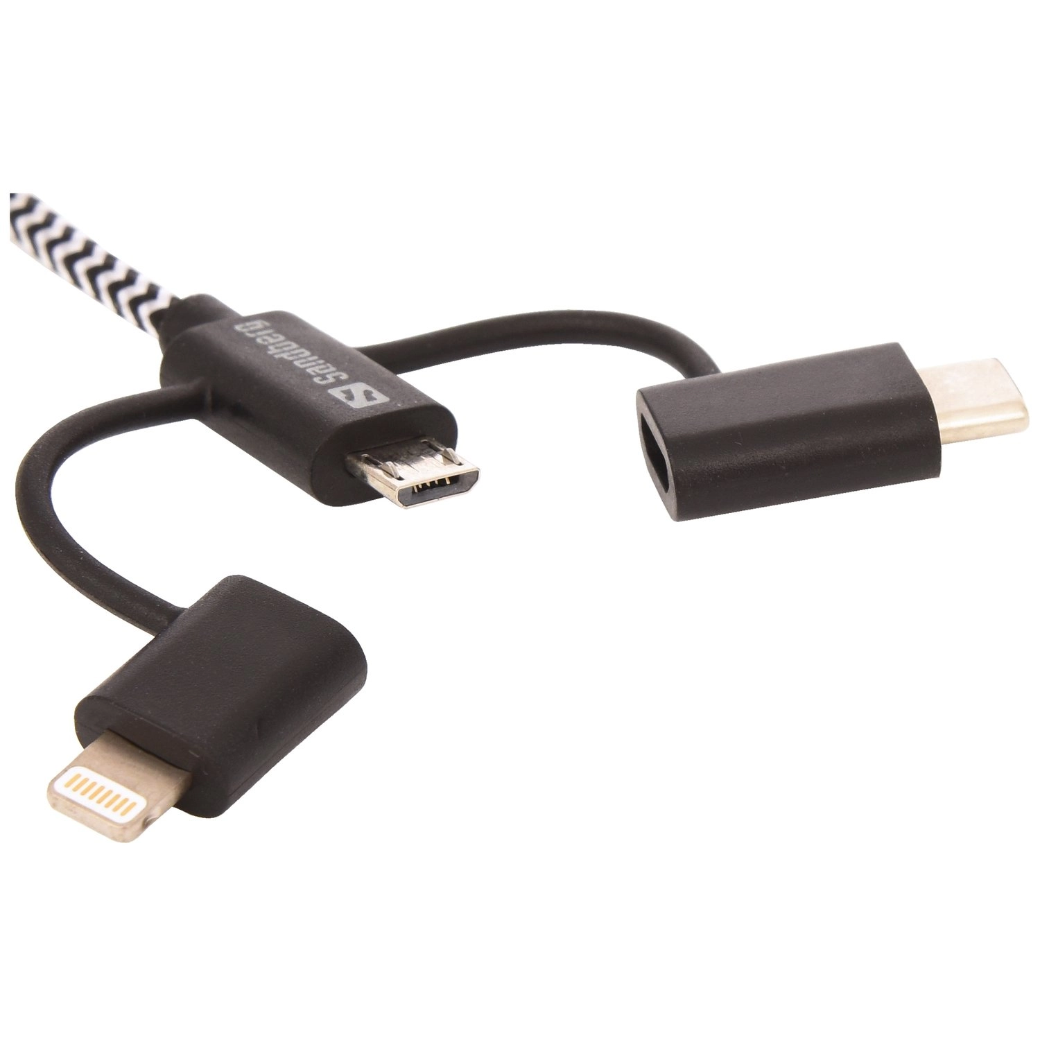 Sandberg 3in1 Sync and Charge Cable Lightning to Micro USB 1m
