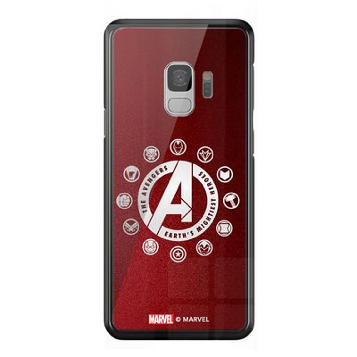 Wackylicious Avengers Character Logos Cover Back Case for Galaxy S9