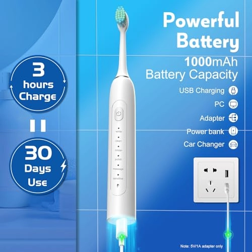 Sonic Electric Toothbrush - 6 Modes 8 Brush Heads