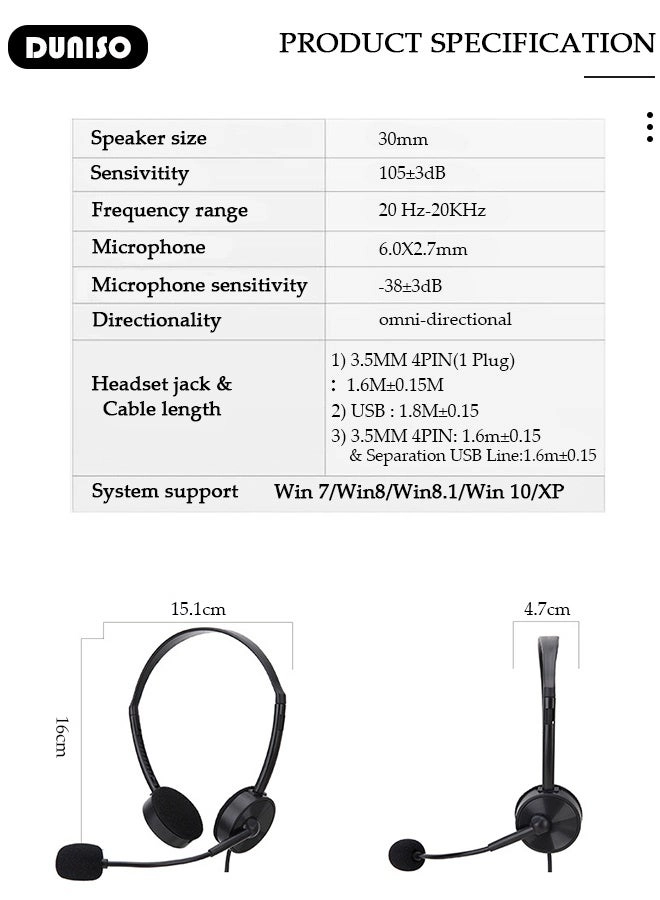 Call Center Headset - Wired Headset