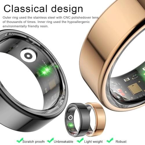 Smart Ring Health Tracker - 24/7 Heart Rate Blood Oxygen Sleep Tracking