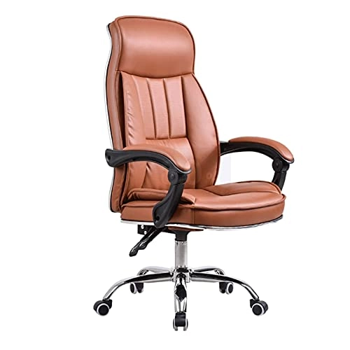 Desk Chair - PU Leather Brown High Back