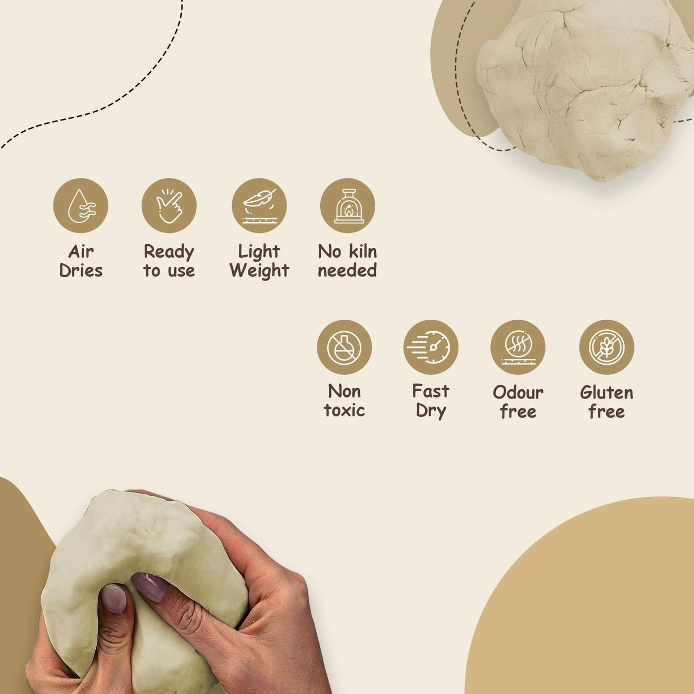 Soft Mould Air Dry Clay - 1Kg 4pcs.