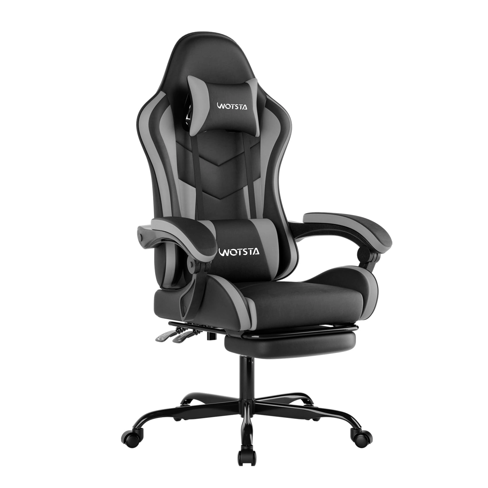 Gaming Chair - Footrest Ergonomic Black Blue
