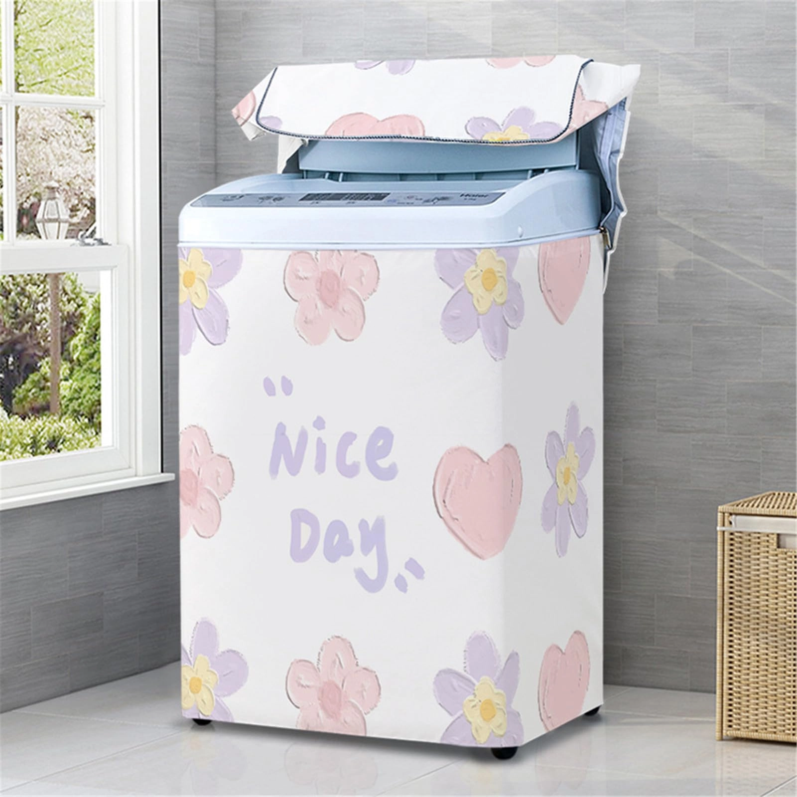 Washing Machine Cover - L (6.8-8kg) Light Blue