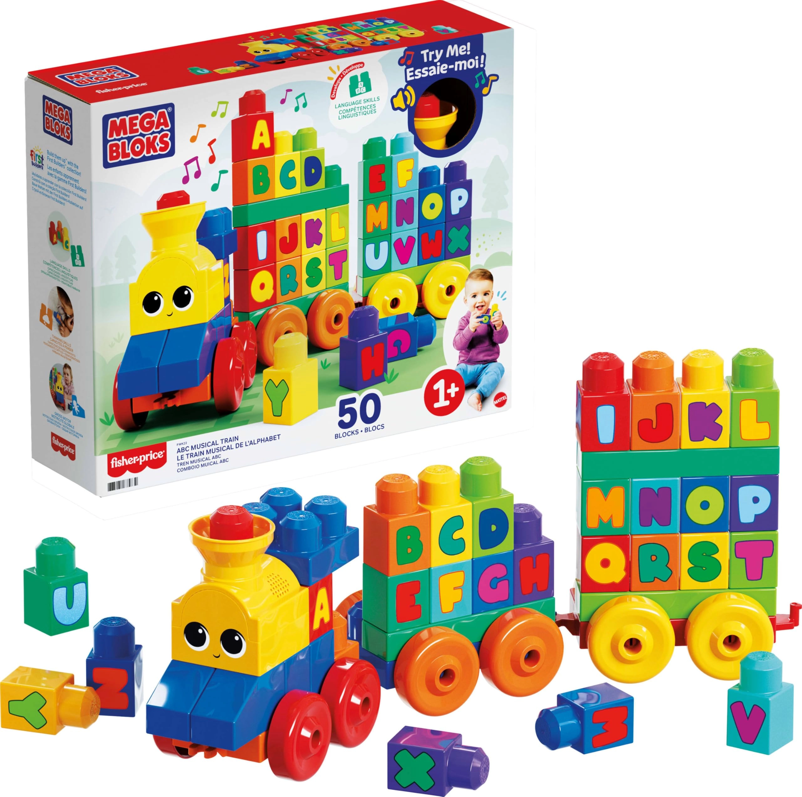 MEGA ABC Musical Train - 50 pcs