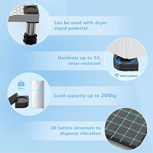 Anti Vibration Pads - 4 pack Round Rubber