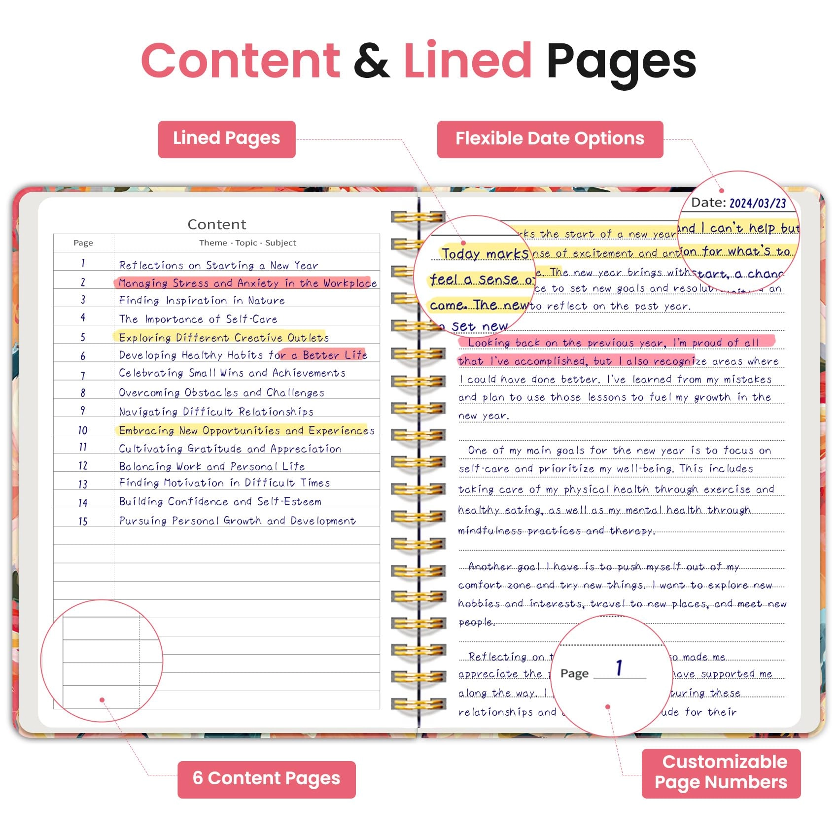 Spiral Notebook B5 Spiral - Lined 300 Pages