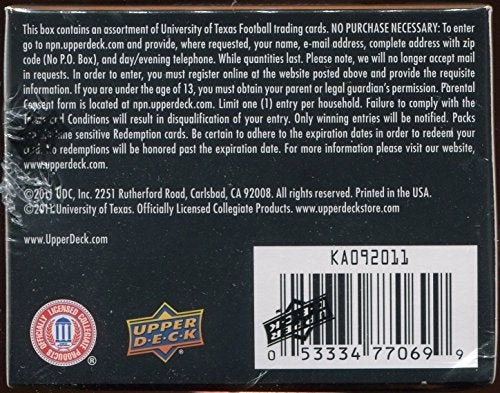 NCAA University of Texas Trading Cards - Blaster Box - 80pcs
