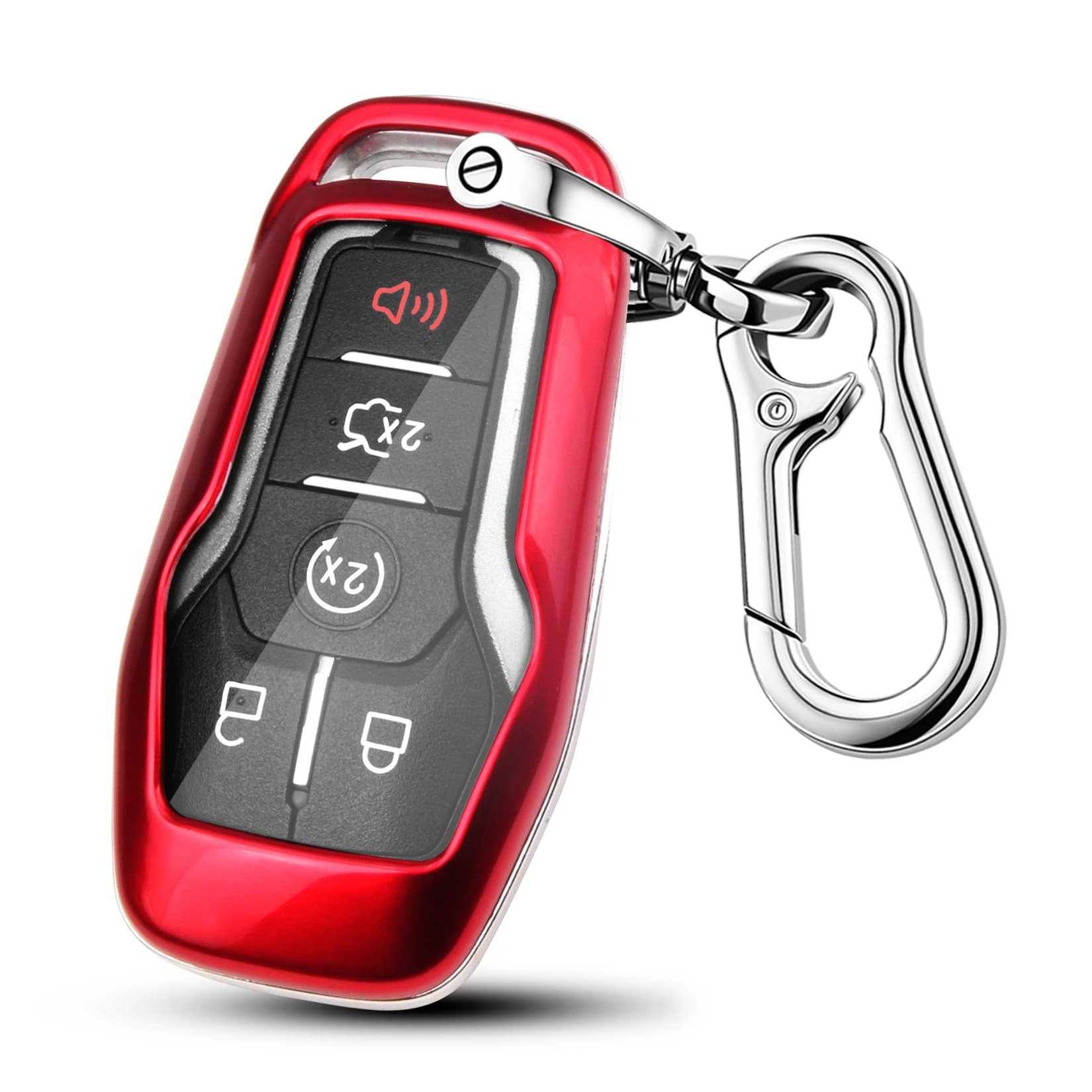 QBUC Key fob Cover - ABS Plastic 4/5 Buttons Compatible with Ford Fusion F-150 Edge Explorer Mustang Lincoln MKZ MKC